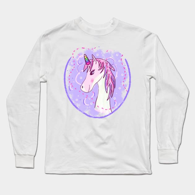 Girly Unicorn Long Sleeve T-Shirt by Aurealis